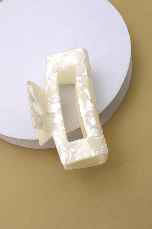 Marble White Claw Clip